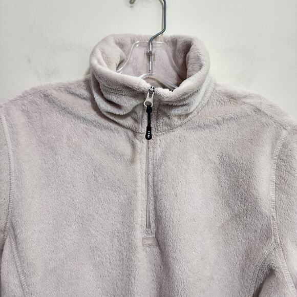 Lands' End super soft plush 1/4 zip pullover cream fleece woman's size medium - Picture 9 of 9